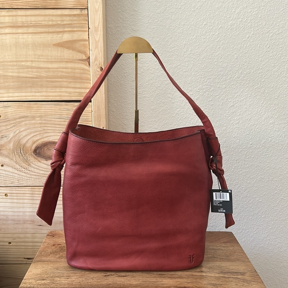 Frye Nora Knotted Hobo burgundy purse NWT - Picture 1 of 11